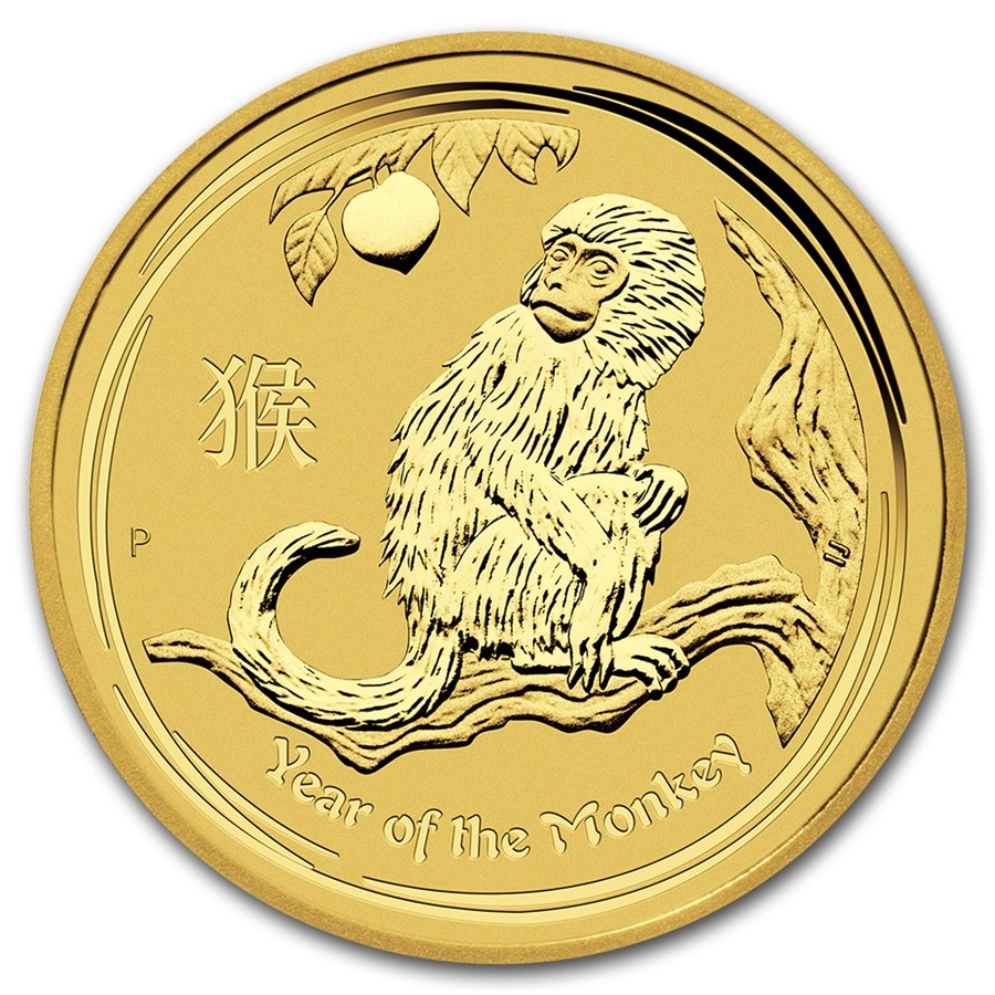 Zlatá investiční mince Rok Opice 2016