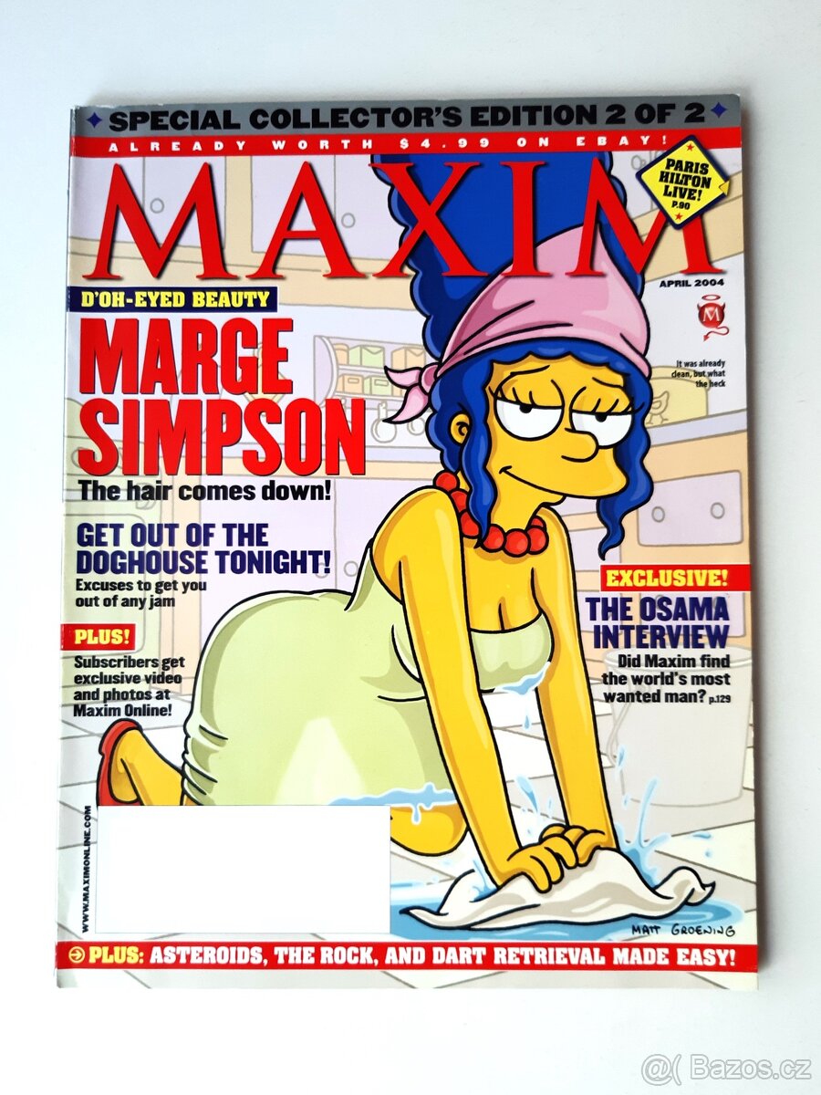 Časopis Maxim sběratelská rarita Marge Simpsonová duben 2004