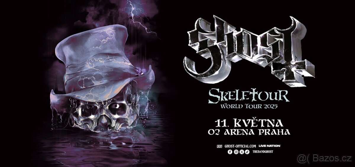 2 lístky na GHOST: Skeletour World Tour 2025 - 11. května