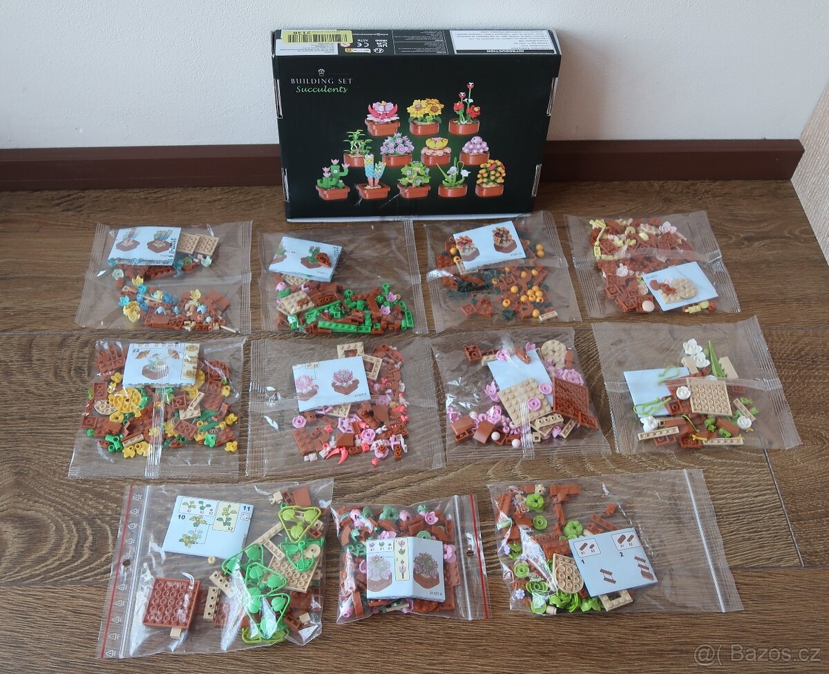 Stavebnice mini květiny - Cubimana - 11 ks
