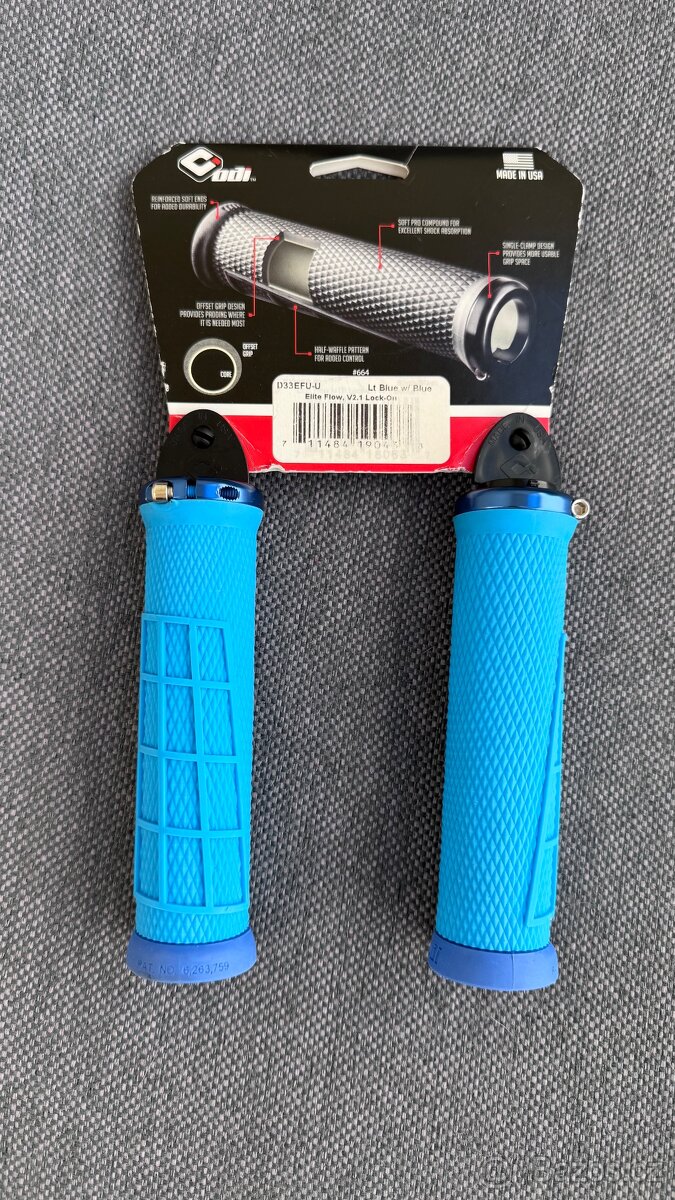 Gripy ODI Elite Flow Lock-on modré