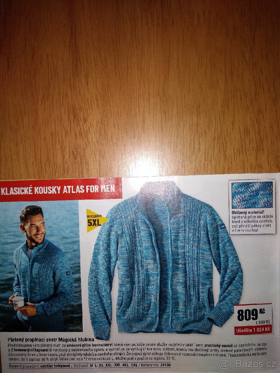 Nový pletený propínací svetr