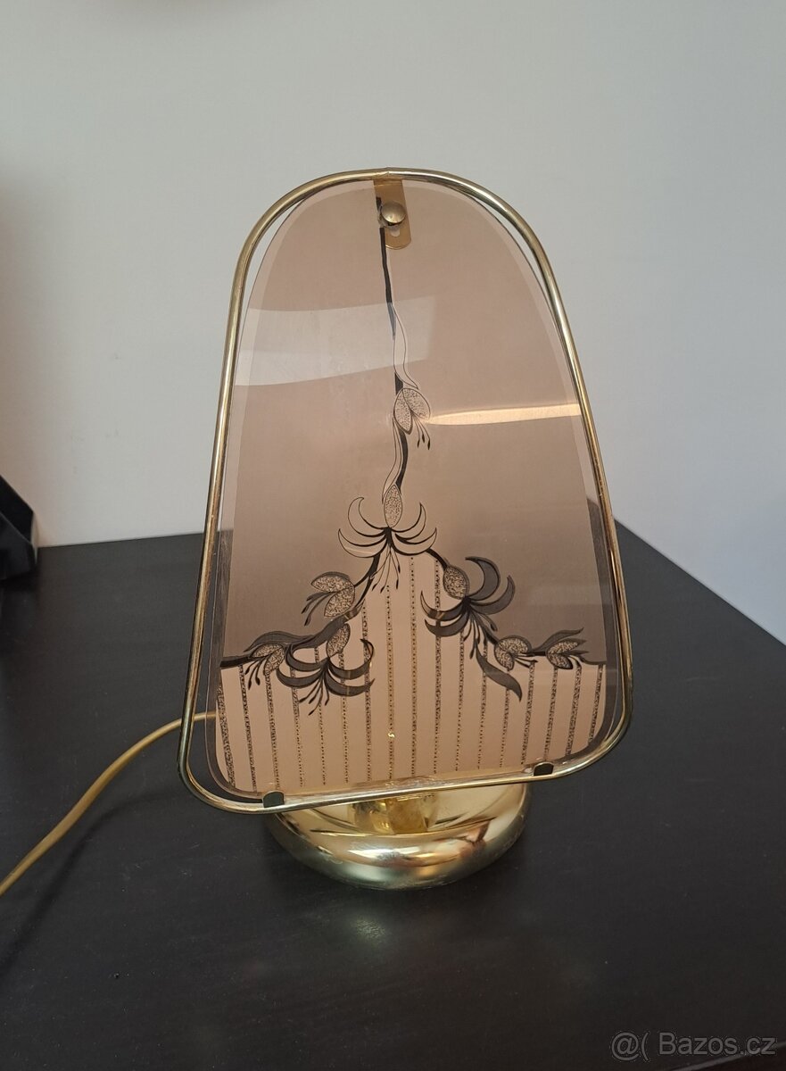 Retro stolní skleněná lampa