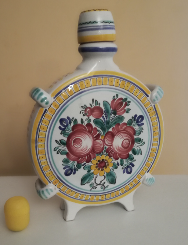 starožitná ručně malovaná butilka na vino/slivovici