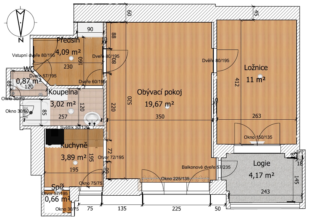 Podnájem bytu 2+1, ul. Raisova, Prostějov