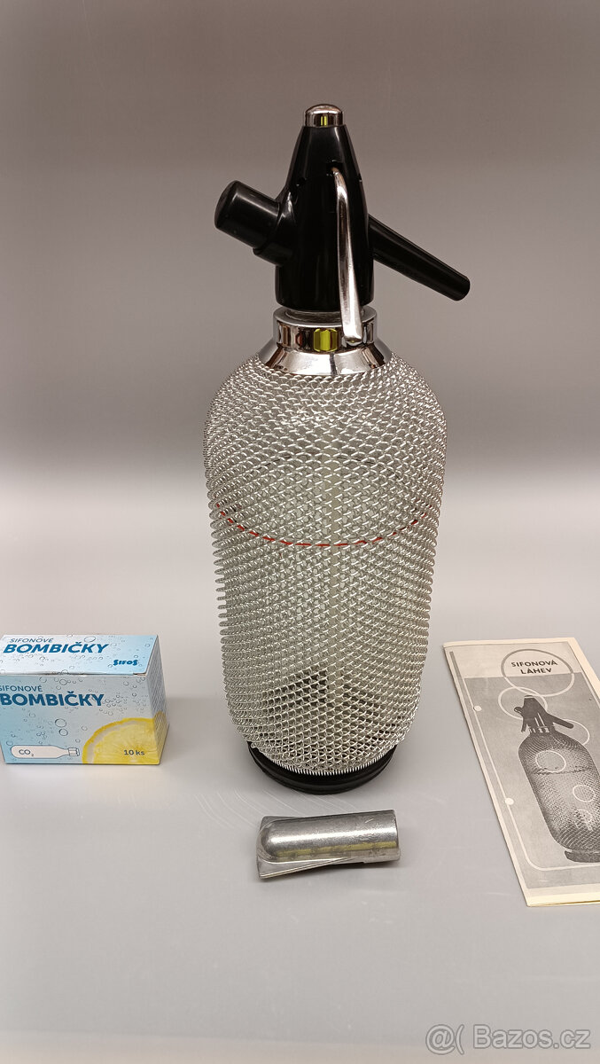 Sifonová láhev, retro sodastream, Kovočas