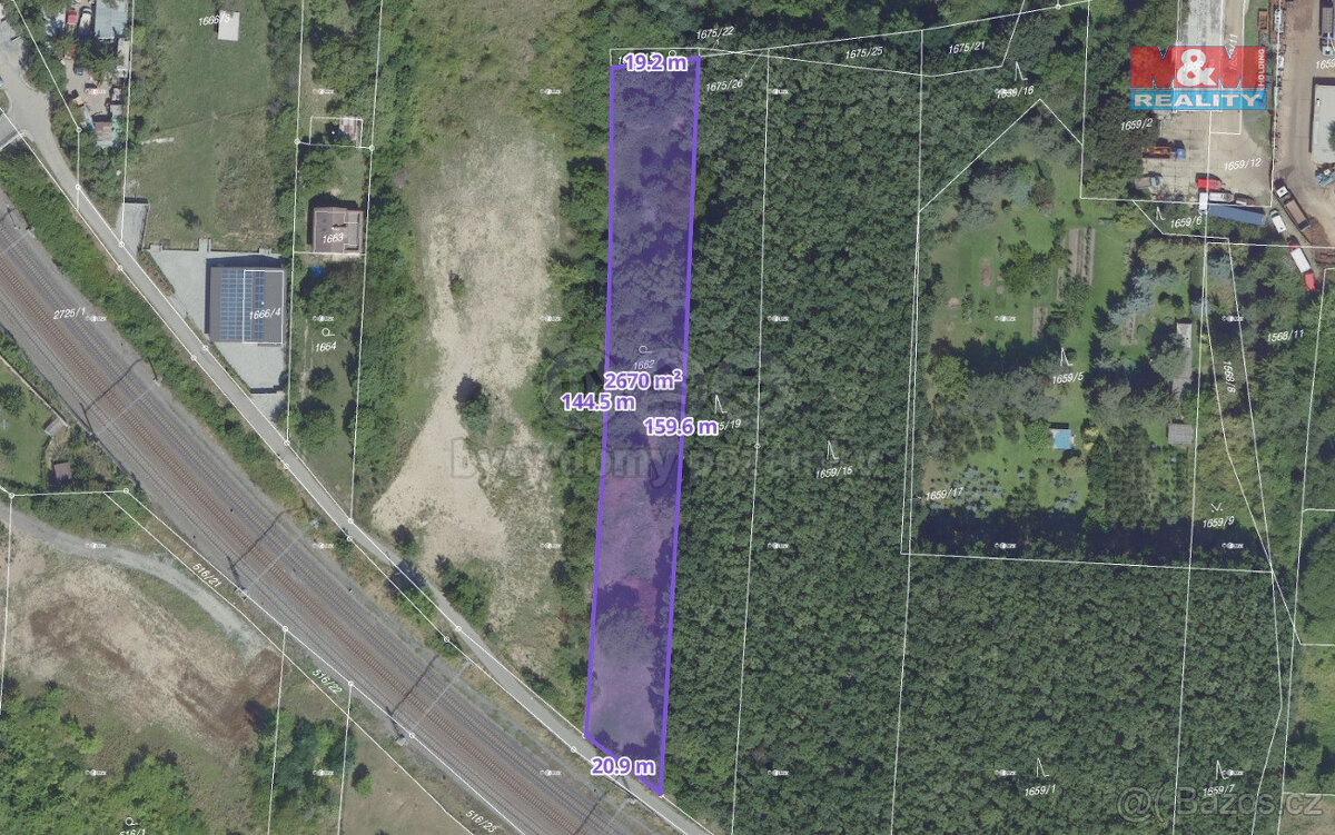 Prodej zahrady, 2670 m², Praha 15 - Hostivař