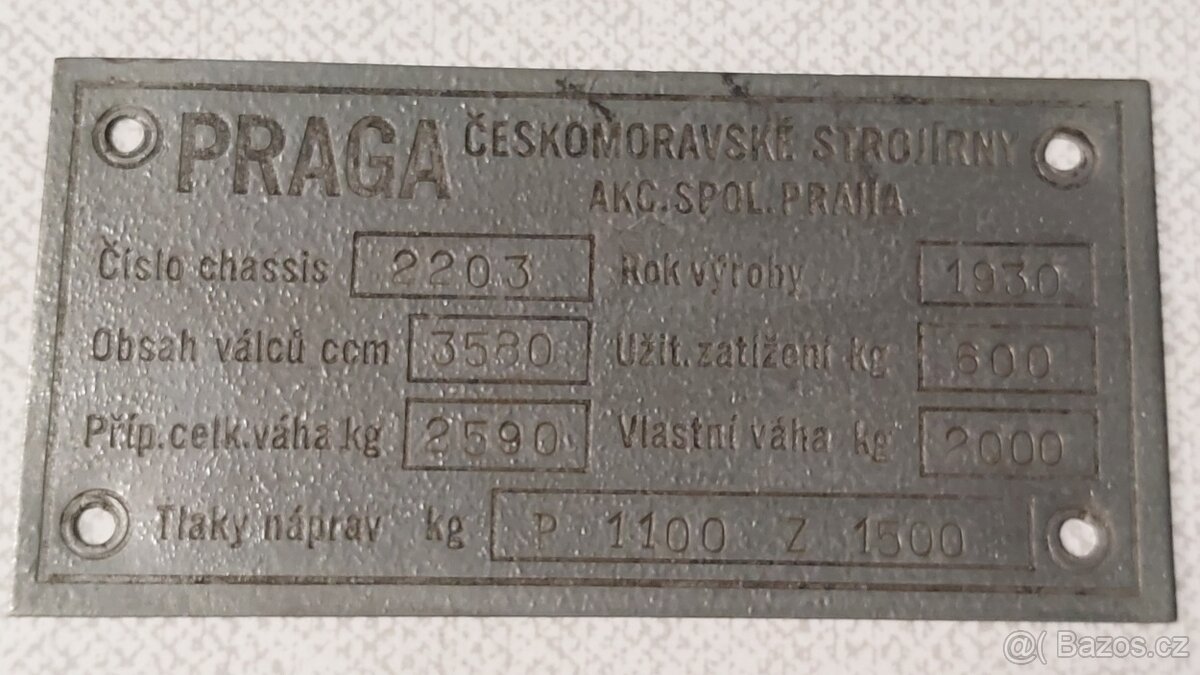 Výrobní štítky Praga ČKD