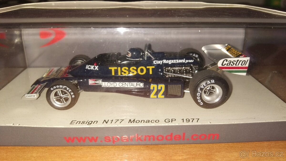 F1 Ensign N177 #22 Jacky Ickx 1977 MonacoGP Spark S4813 1:43