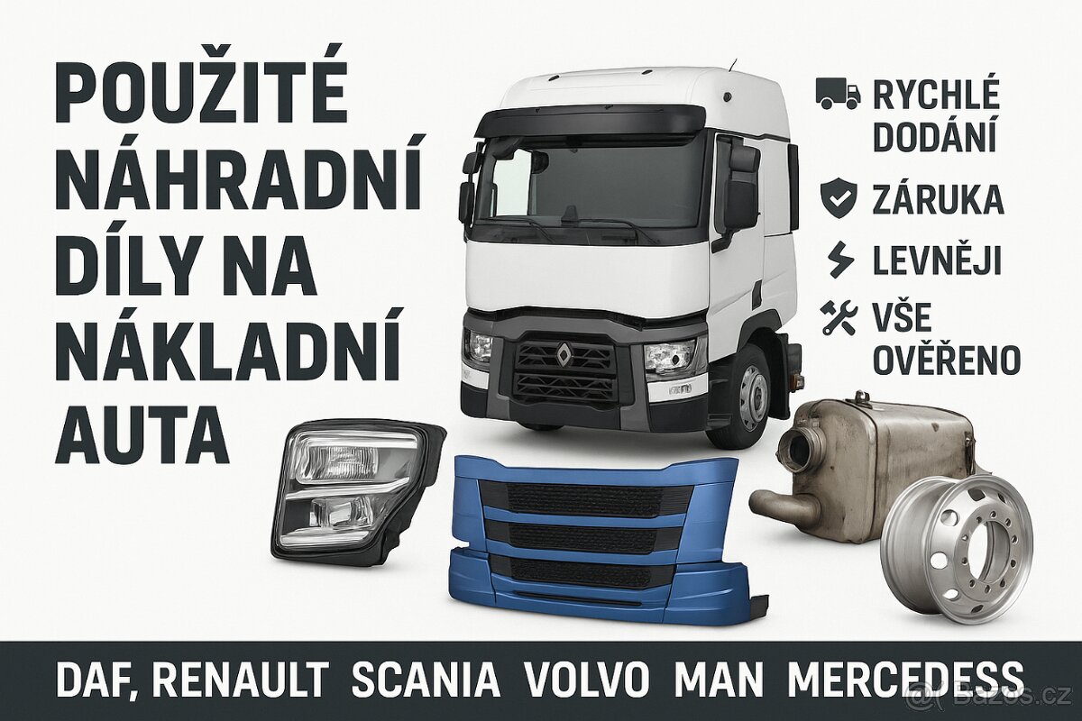Použité náhradní díly na nákladní auta – DAF, Volvo, Scania