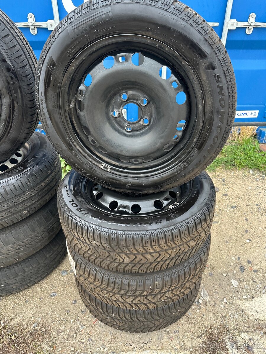 Originální plechové disky Škoda + zimní pneu 5x100