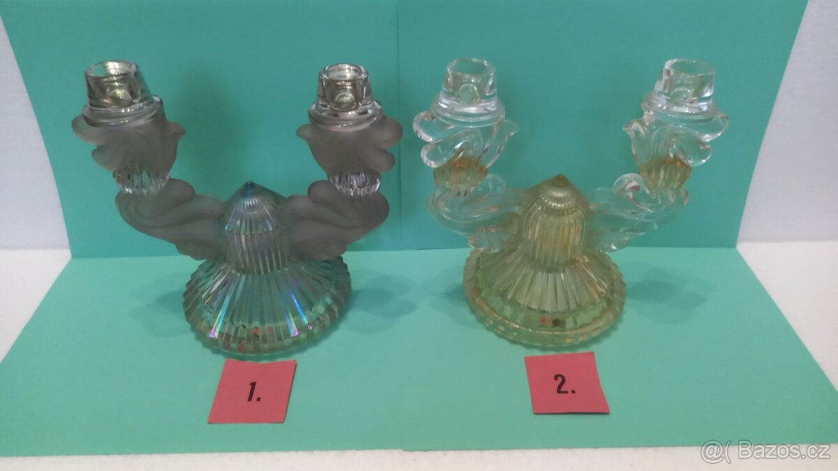 RETRO  SKLENĚNÉ  SVÍCNY