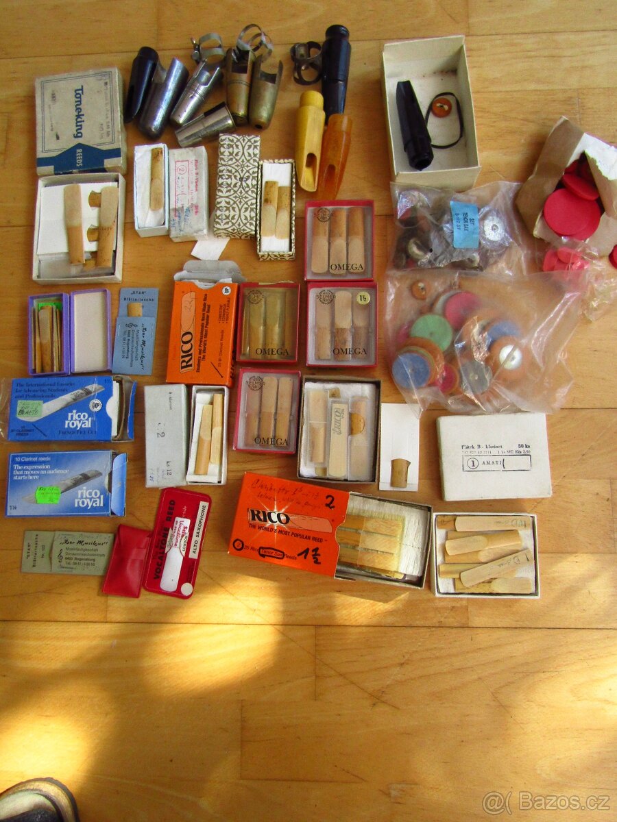 Plátky,náhubky,Amati,Omega,Rico,klarinet,saxofon.