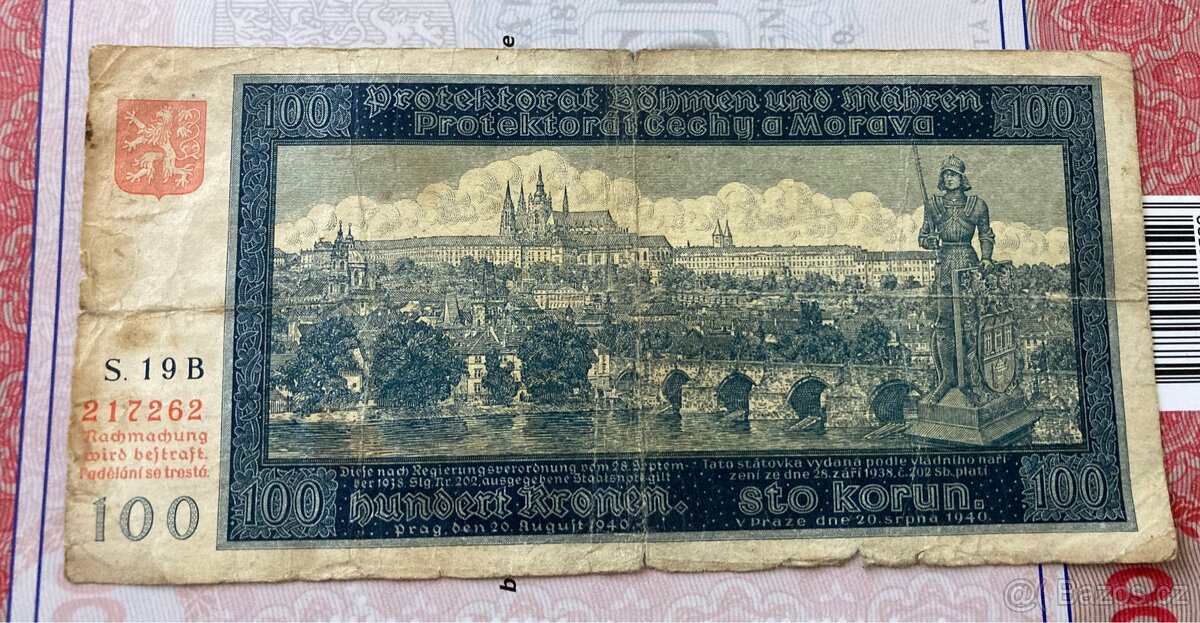 Bankovky protektorát Čechy a Morava