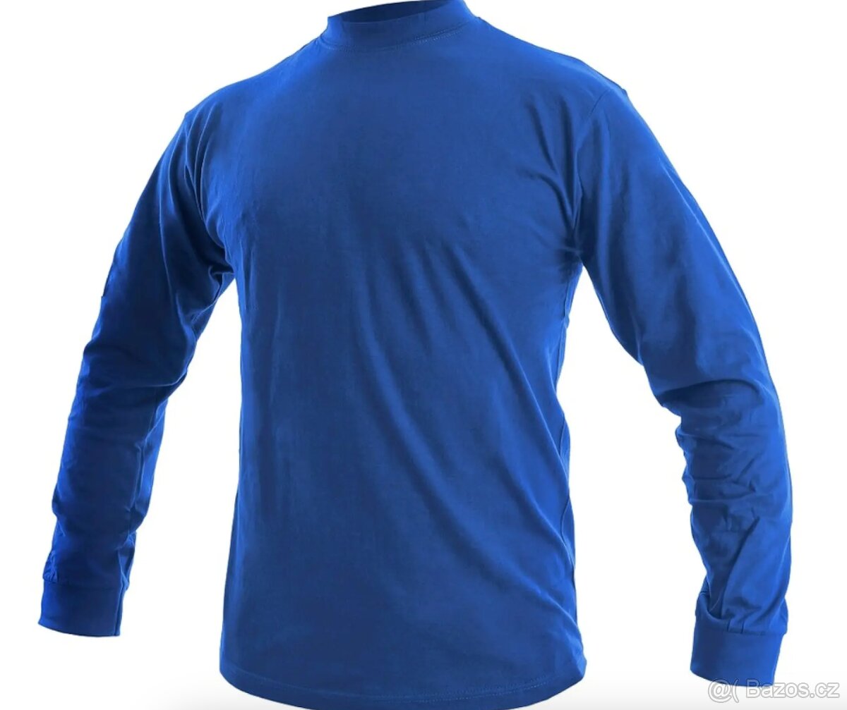 Pracovní tričko s dlouhým rukávem CXS PETR - vel.3XL - MODRÁ