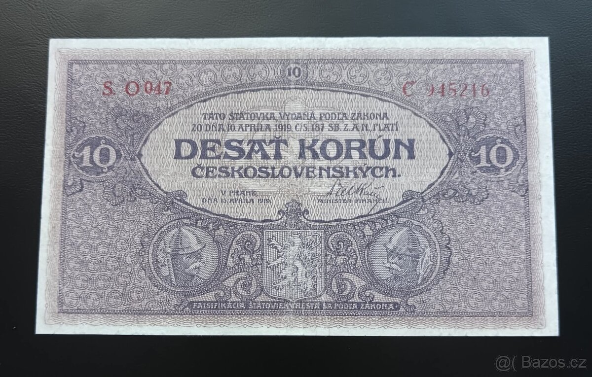 10kč 1919 nejvzácnější série - O