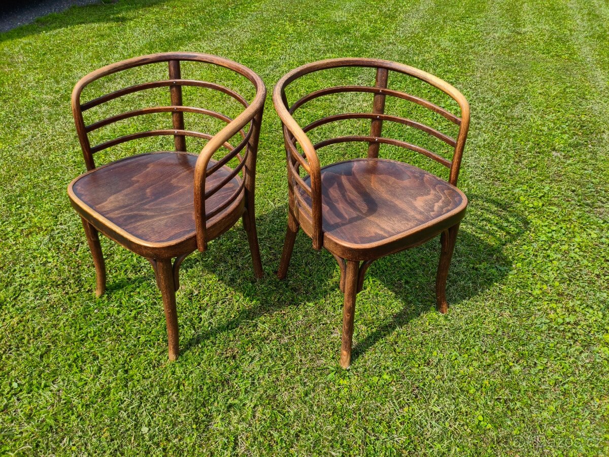 THONET starožitná značená párová křesla TOP MODEL