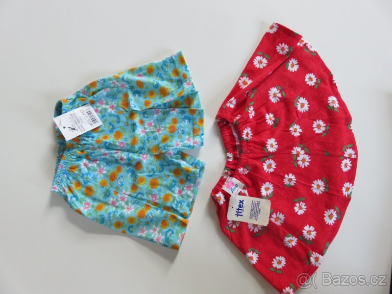 Dívčí šortky + sukně, vel. 70, asi na 12 měsíců, zcela NOVÉ