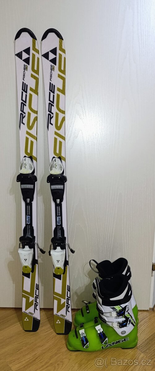 Lyže 130 carvingové Fischer + lyžáky 40 Lange 26cm