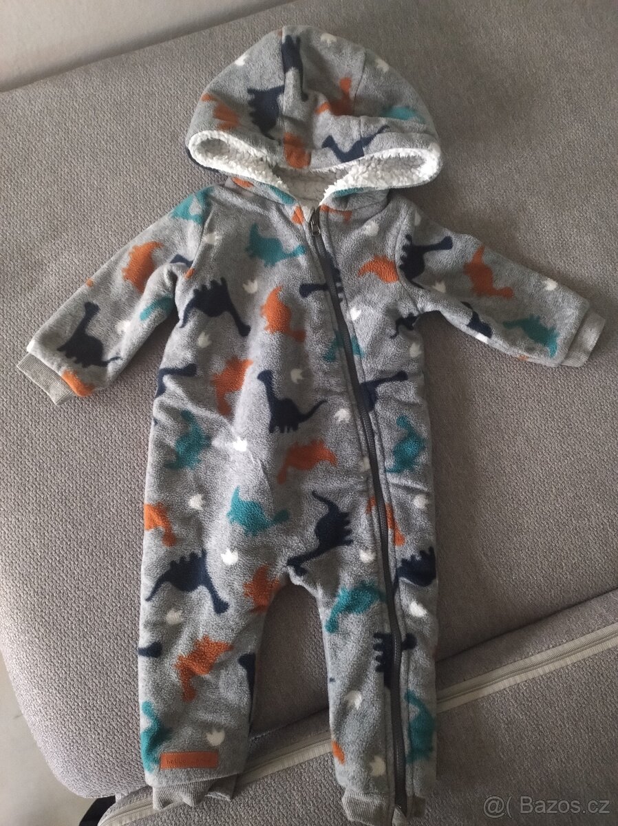 Dinosauří fleecová kombinéza vel. 74