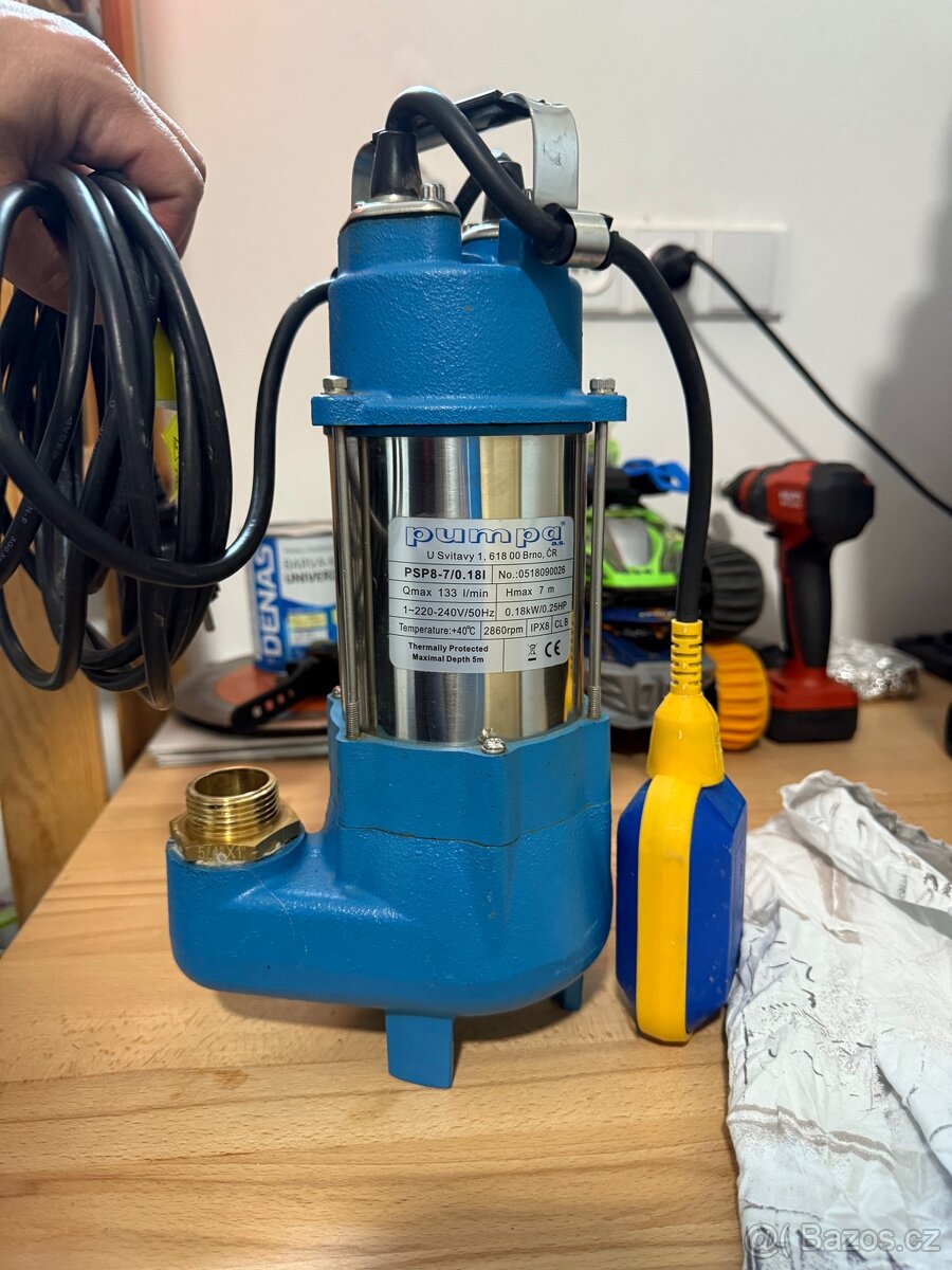 Kalové čerpadlo s plovákem (PUMPA PSP8-7/0.18I 230V)