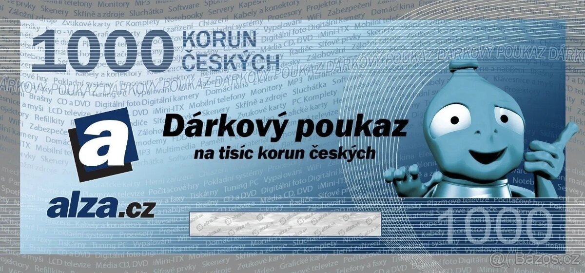 Poukaz do obchodu Alza.cz v hodnotě 1200 Kč