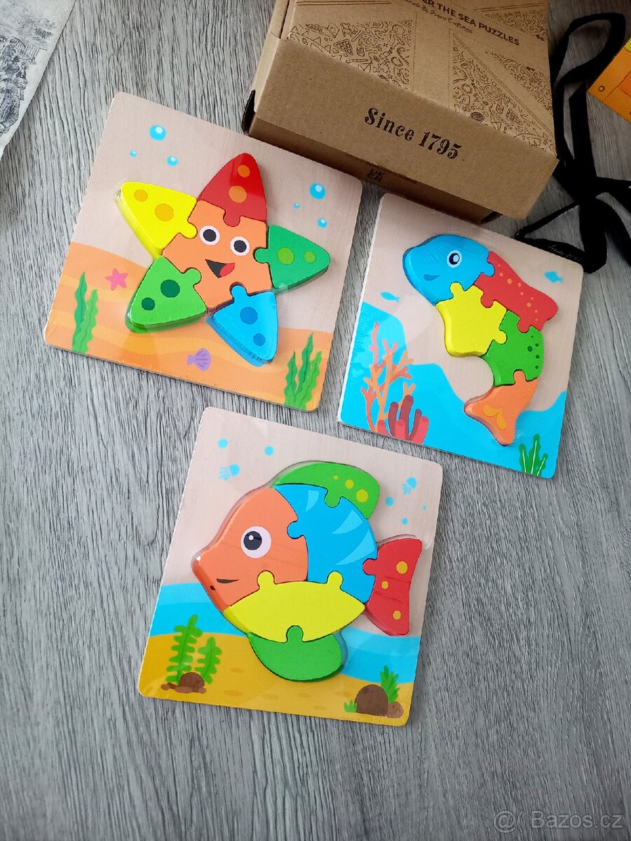 Drevene puzzle nové montessori