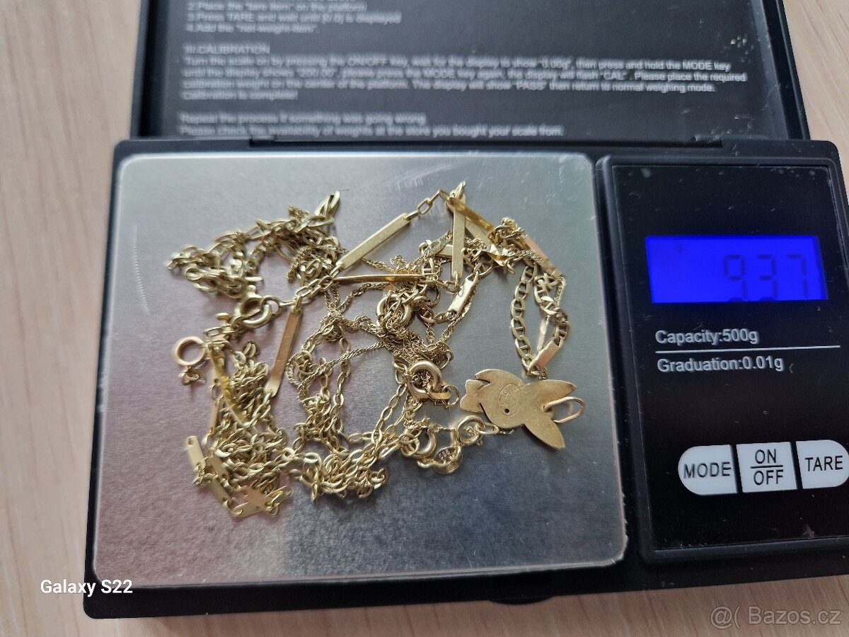 Zlomkové zlato 9,3 gramů 585/1000 14K