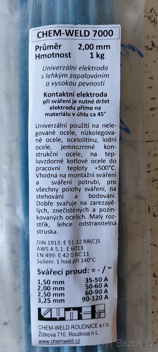 Rutilové elektrody Chemweld 7000