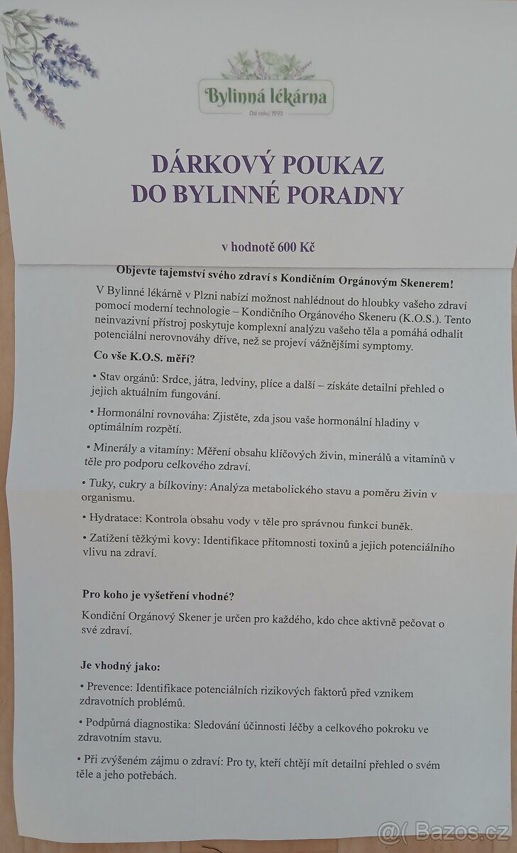 Bylinná lékárna vyšetření kond.orgánovým skenerem