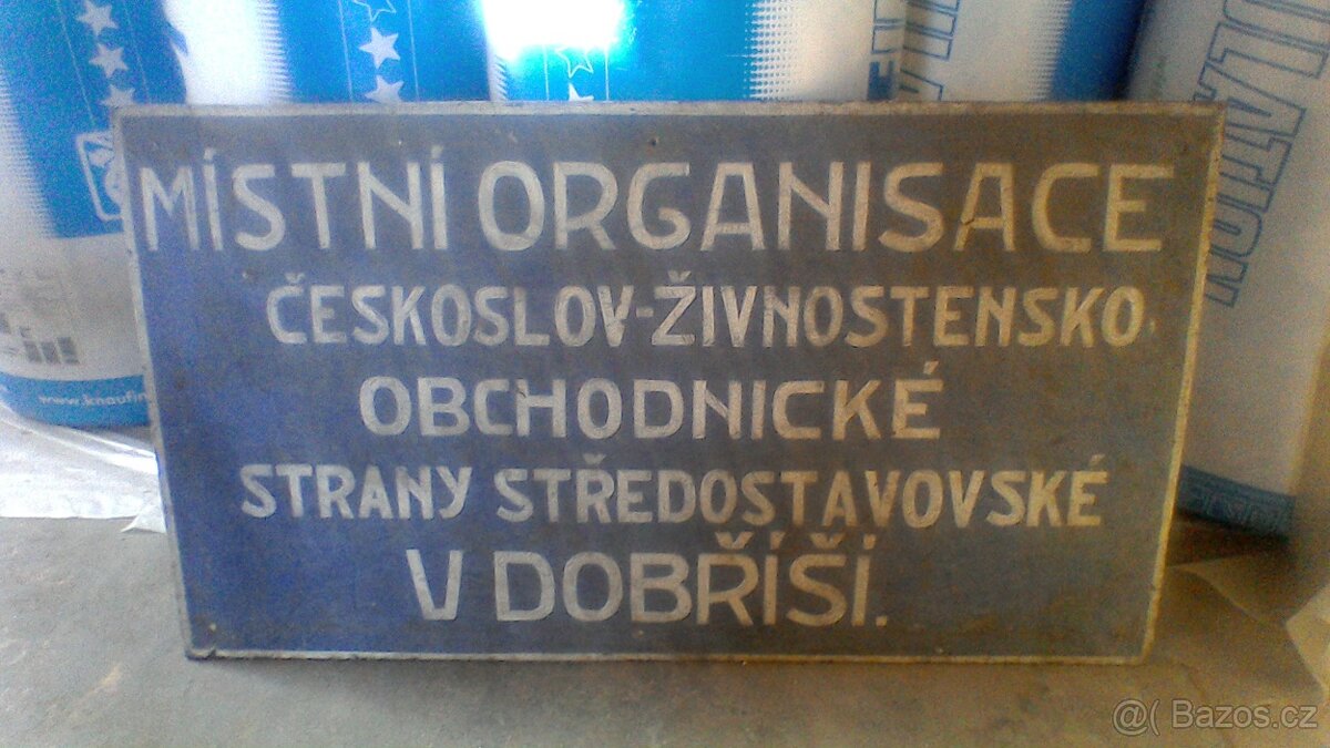 Stara plechová cedule