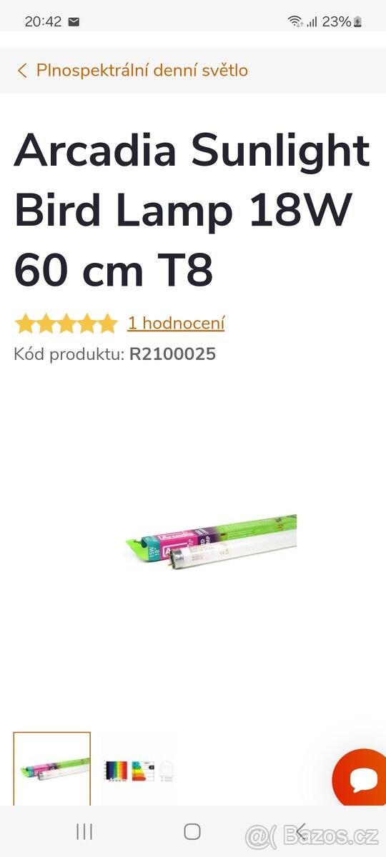 Denni osvětlení do teraria Arcadia