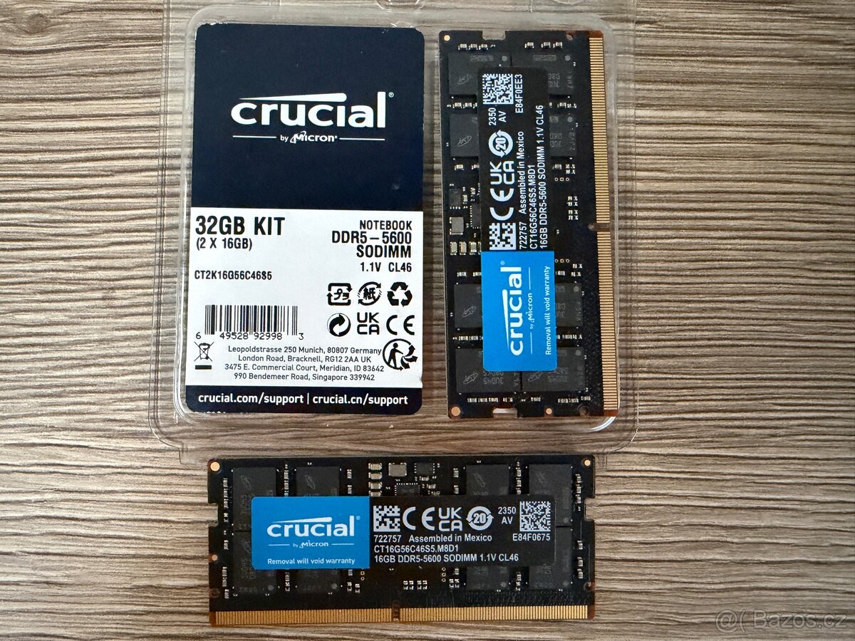 Crucial RAM DDR5 SO-DIMM 32GB (2x16GB) - CT2K16G56C46S5