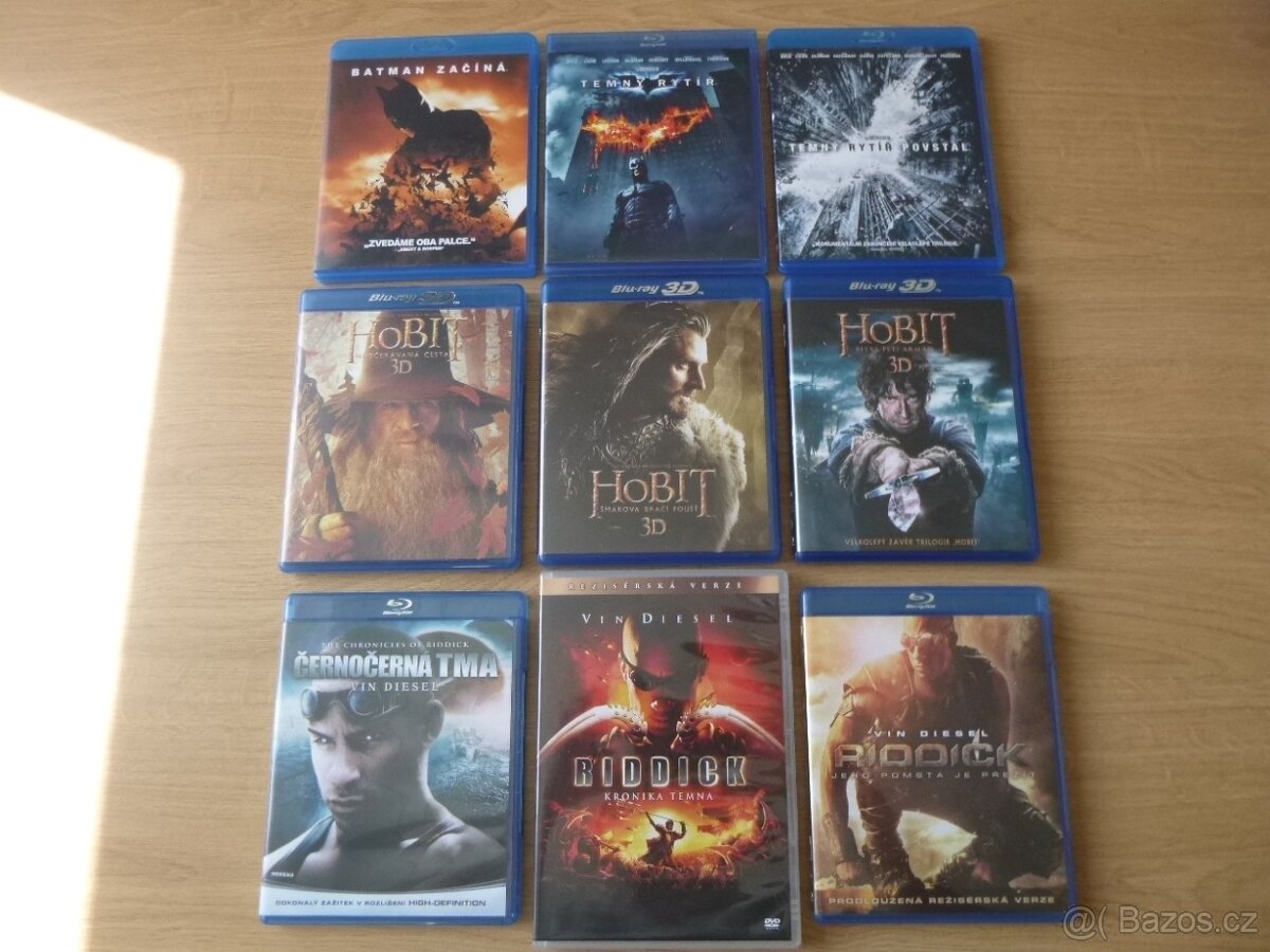 blu-ray 3x BATMAN, 3x HOBIT, 3x RIDDICK