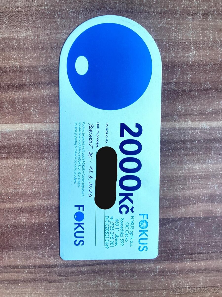 Dárkový poukaz - FOCUS optik