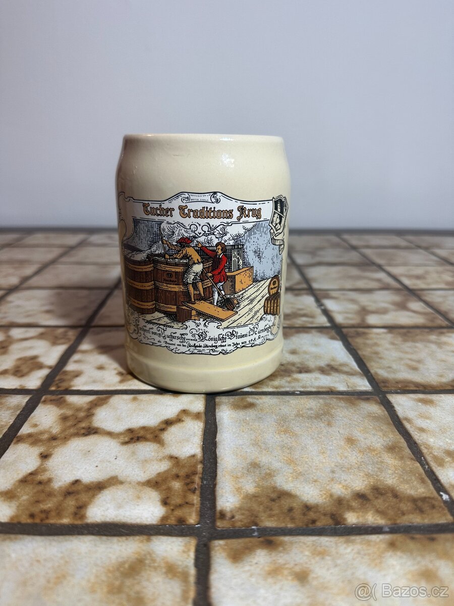 keramický pivní korbel