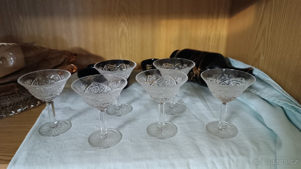 Broušené skleničky