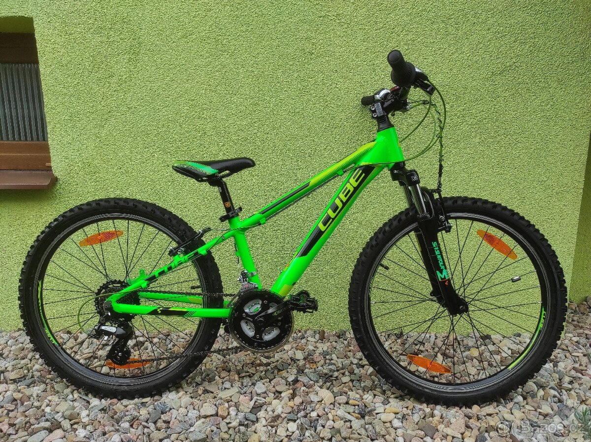 Značkové dětské horské kolo CUBE 24" (LIMETKA)
