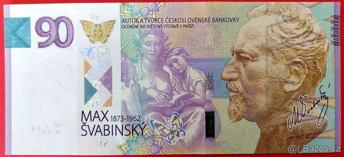 PAMĚTNÍ LIST BANKOVKY 90 LET S MAXEM ŠVABINSKÝM, STC