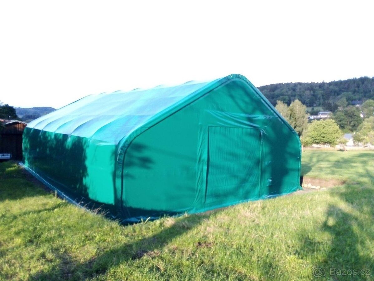 Plachtová Hala 10×18,3×5,2 m, PVC 610g/m2 – zelená