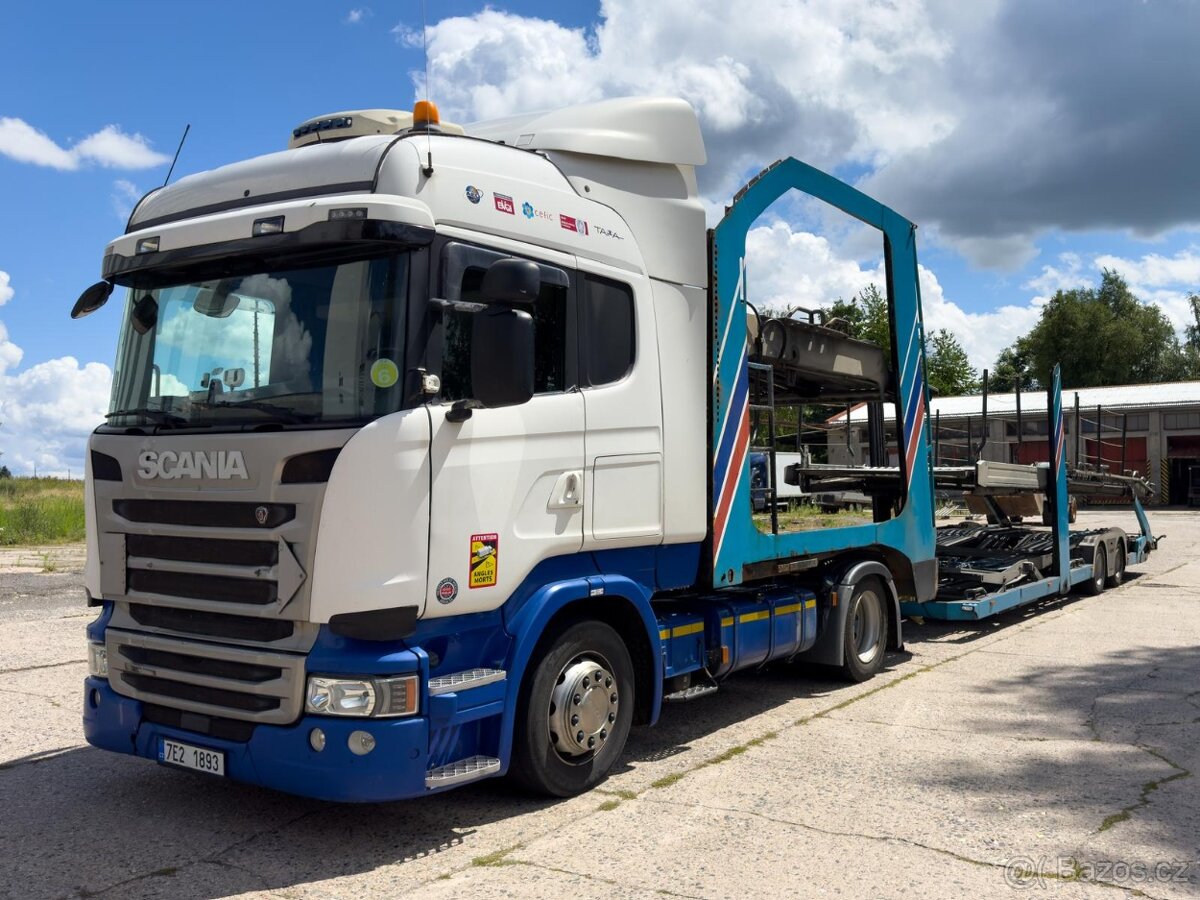 Souprava Scania R410 + Lohr autopřepravník