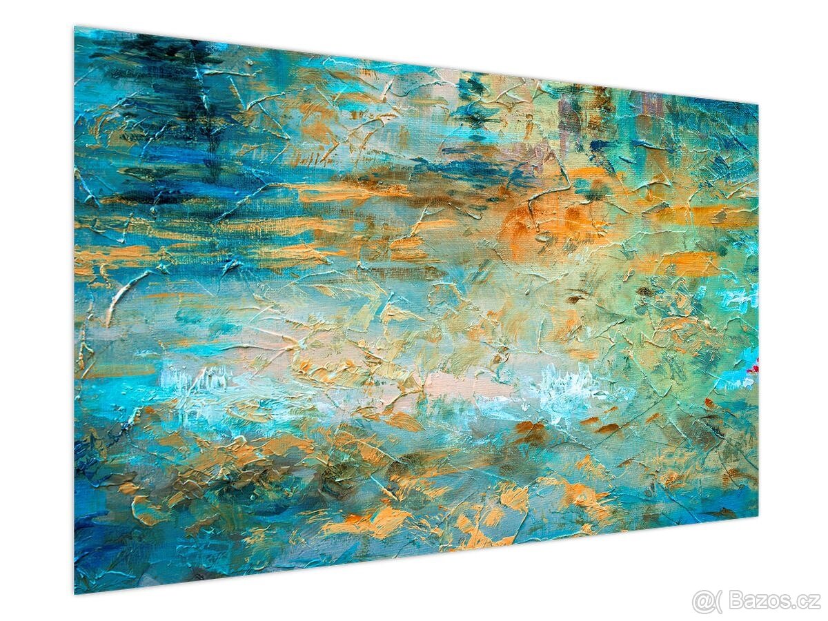 Obraz modré abstrakce 150x100