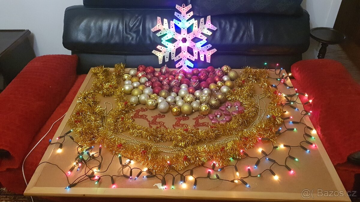Vánoční ozdoby se svítící vločkou osvětlení nebo osvětlení+2