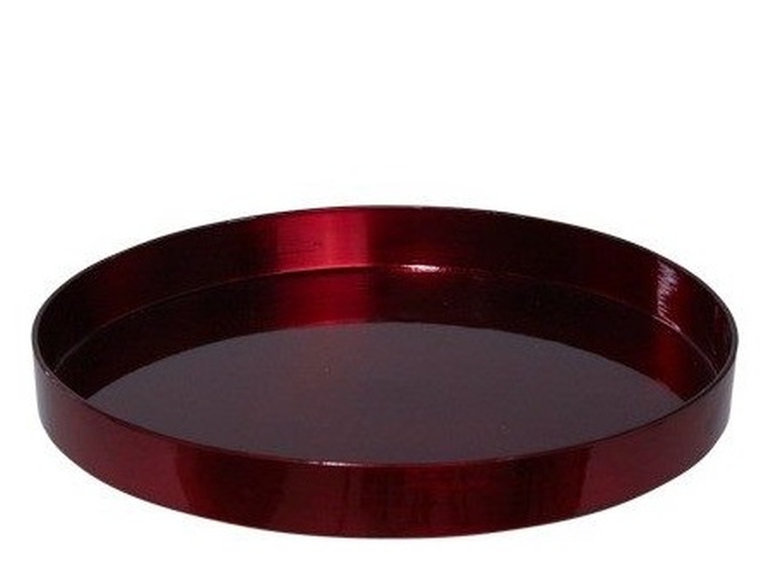 2ks dekorativních červených táců průměr 27 cm