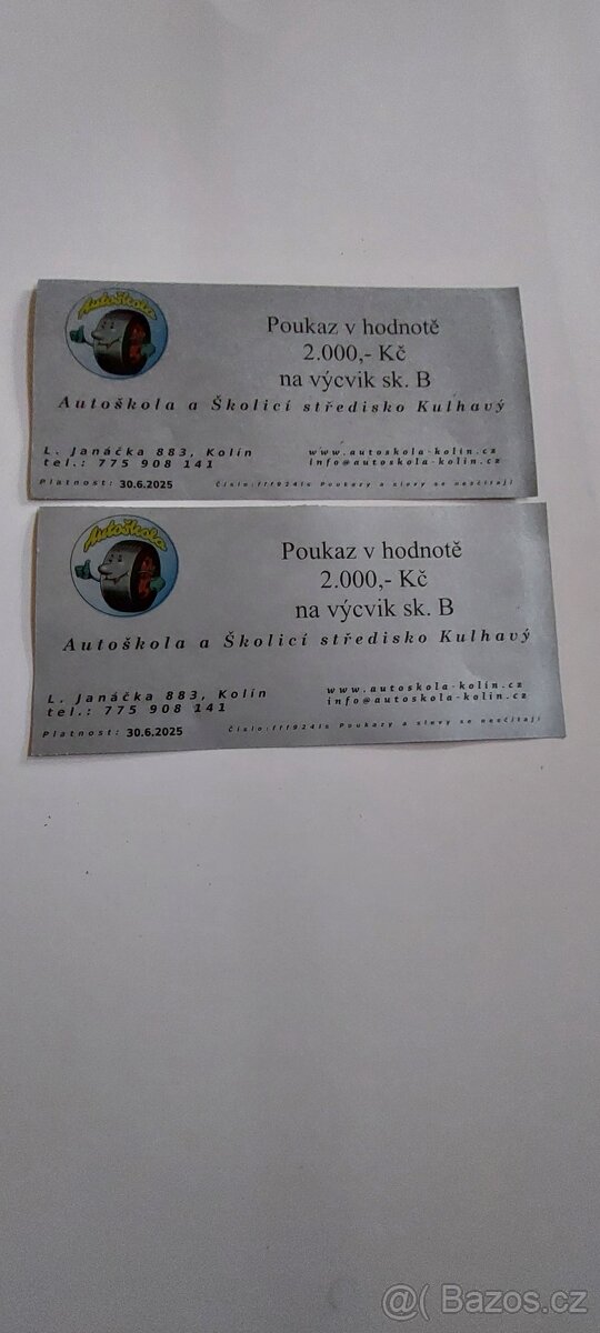 Autoškola Kulhavý - poukaz na 2000 Kč