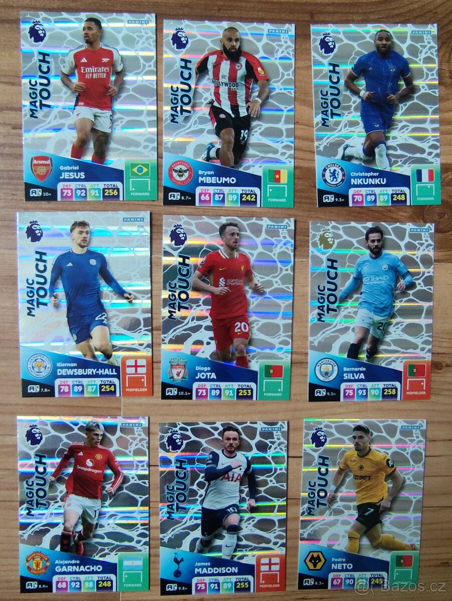 Fotbalové kartičky Premier league 2025 - Magic Touch