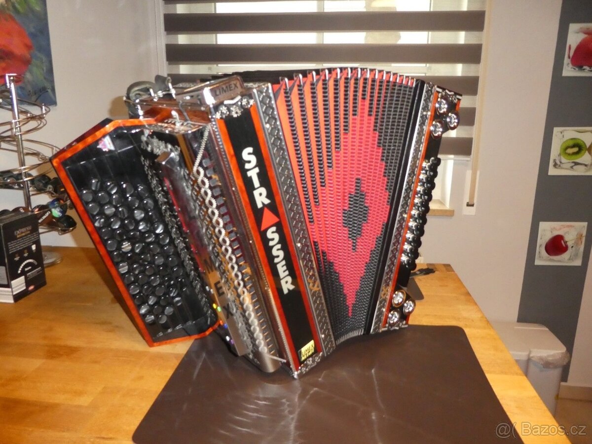 Štýrská pětiřadá harmonika, Strasser de Luxe E