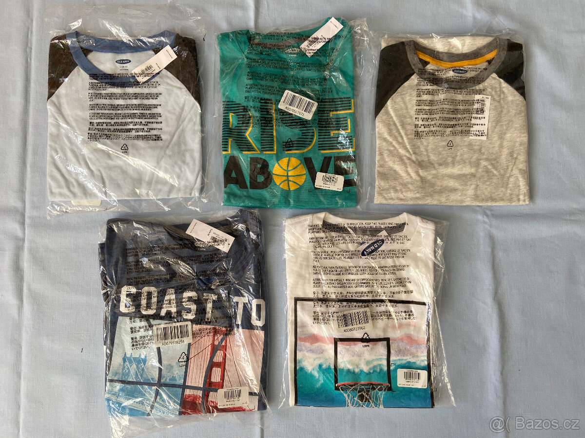 NOVÁ chlapecká trička Old Navy s kr.rukávem, 5 ks, vel 10/12