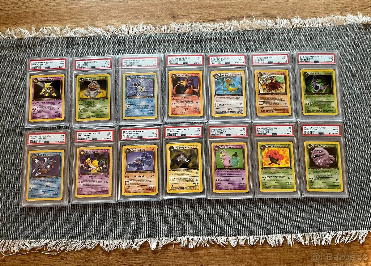 Pokémon TEAM ROCKET [PSA 9] - všechny 1st EDITION RARE karty