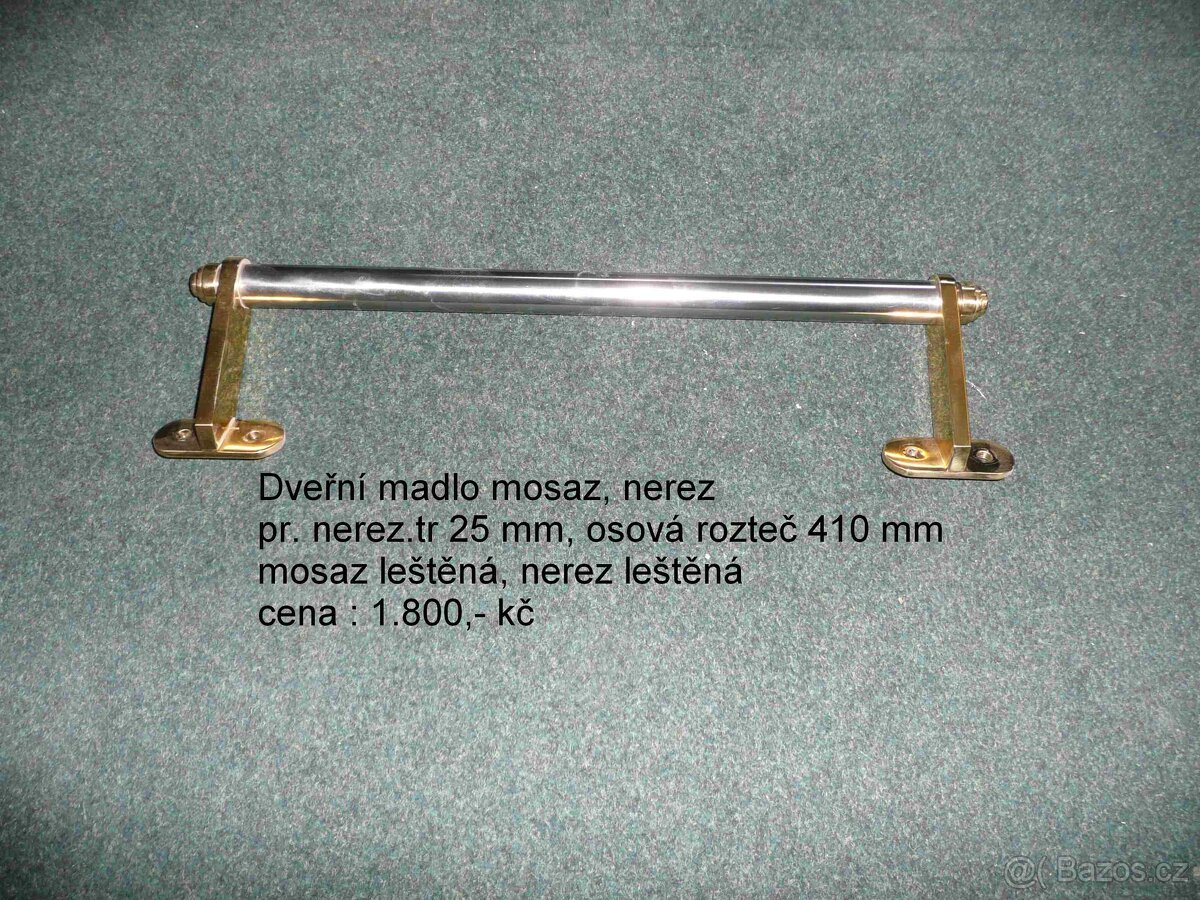 Dveřní mosazné a nerezové madlo